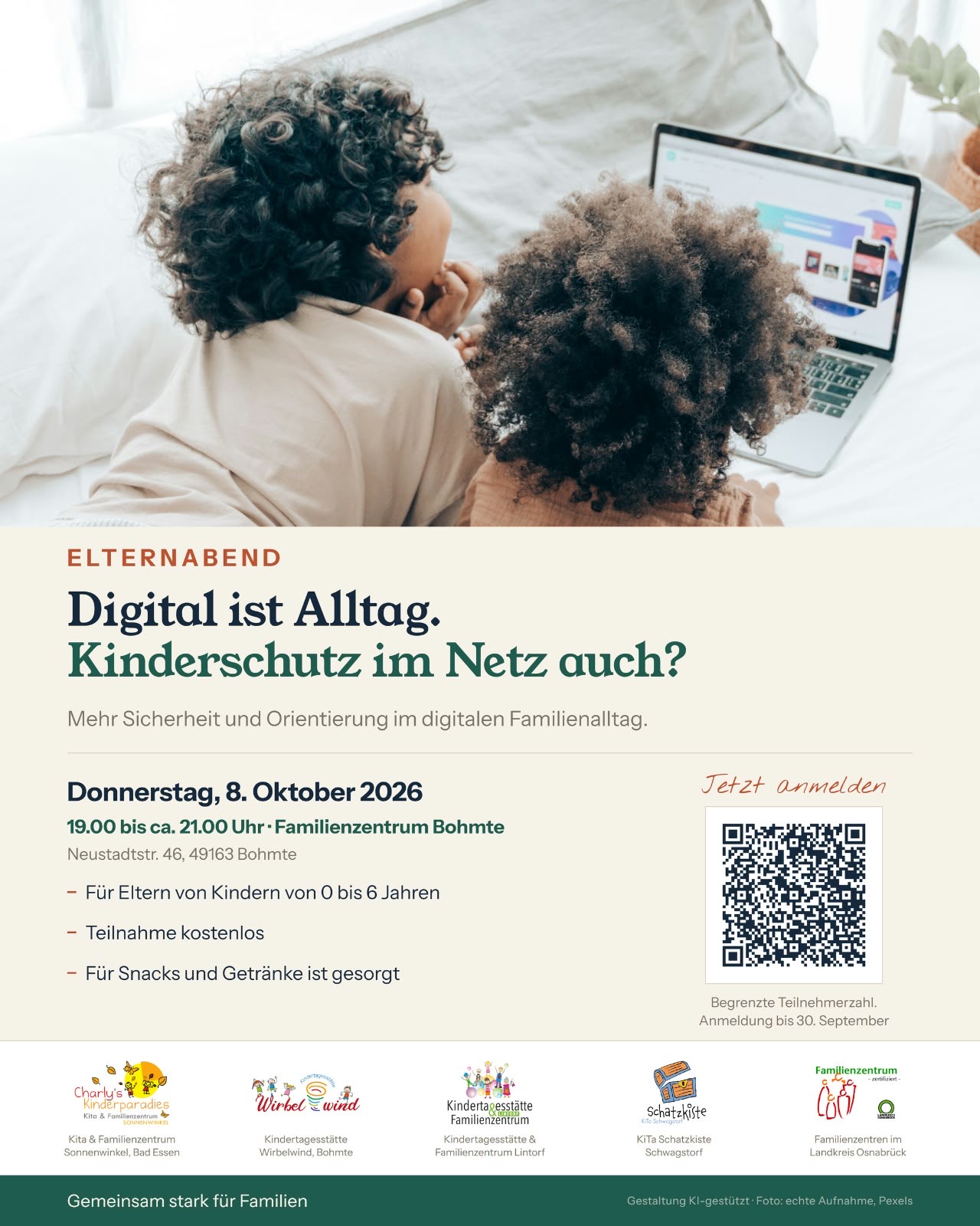 Werbung Elternabend Digitaler Alltag. Kinderschutz im Netz auch?